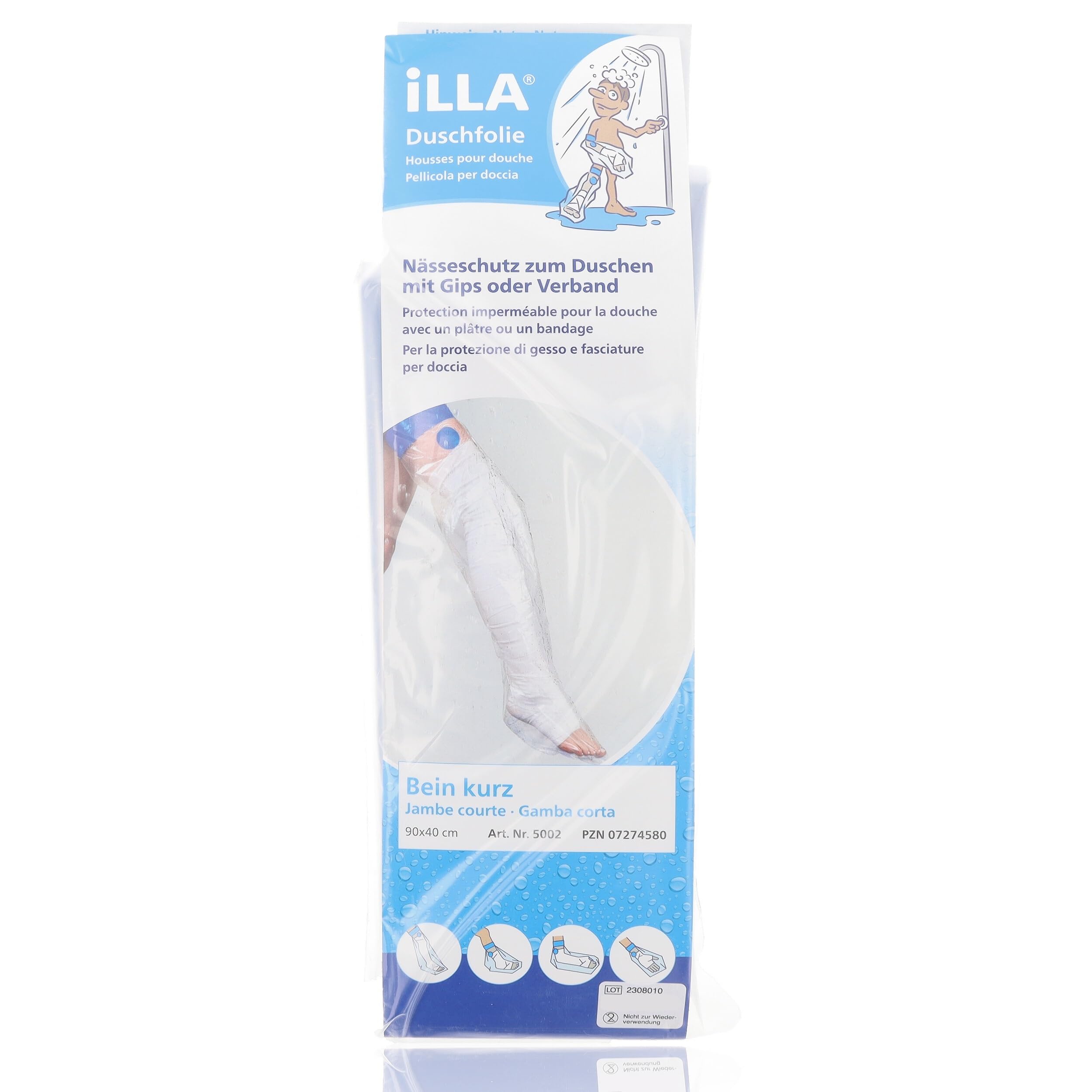 ILLA Duschfolie Bein kurz 90x40cm, 5 Stück