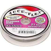 Accu-Flex Beading Wire Clear Nylon-Coated Stainless Steel 21-Strand 0.014-inch Diameter 30-Foot Spool