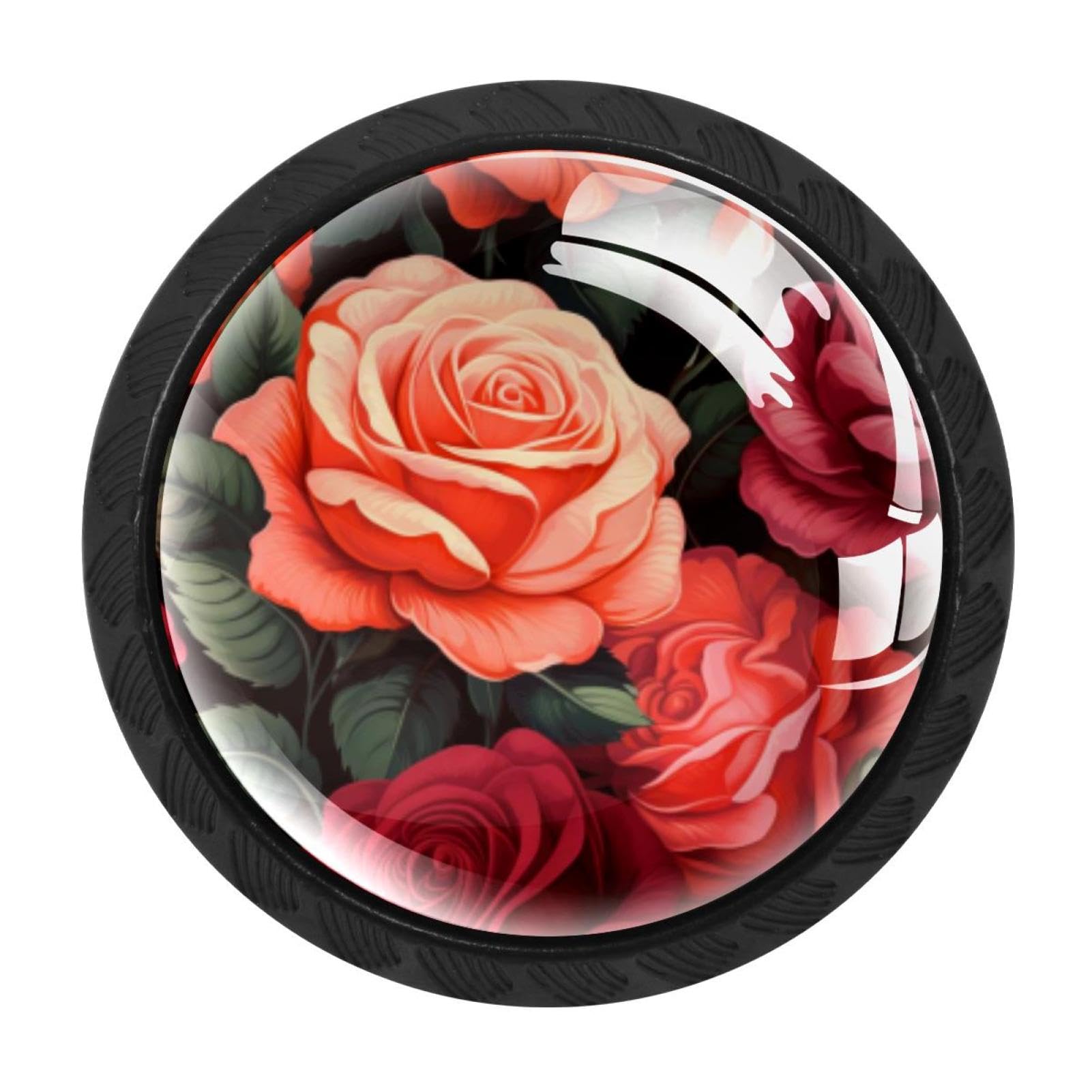 Chenzzzz Multicolored 07 4 Pack Round Cabinet Knobs For Kitchen Bathroom Closet Dresser Cabinets, Rose