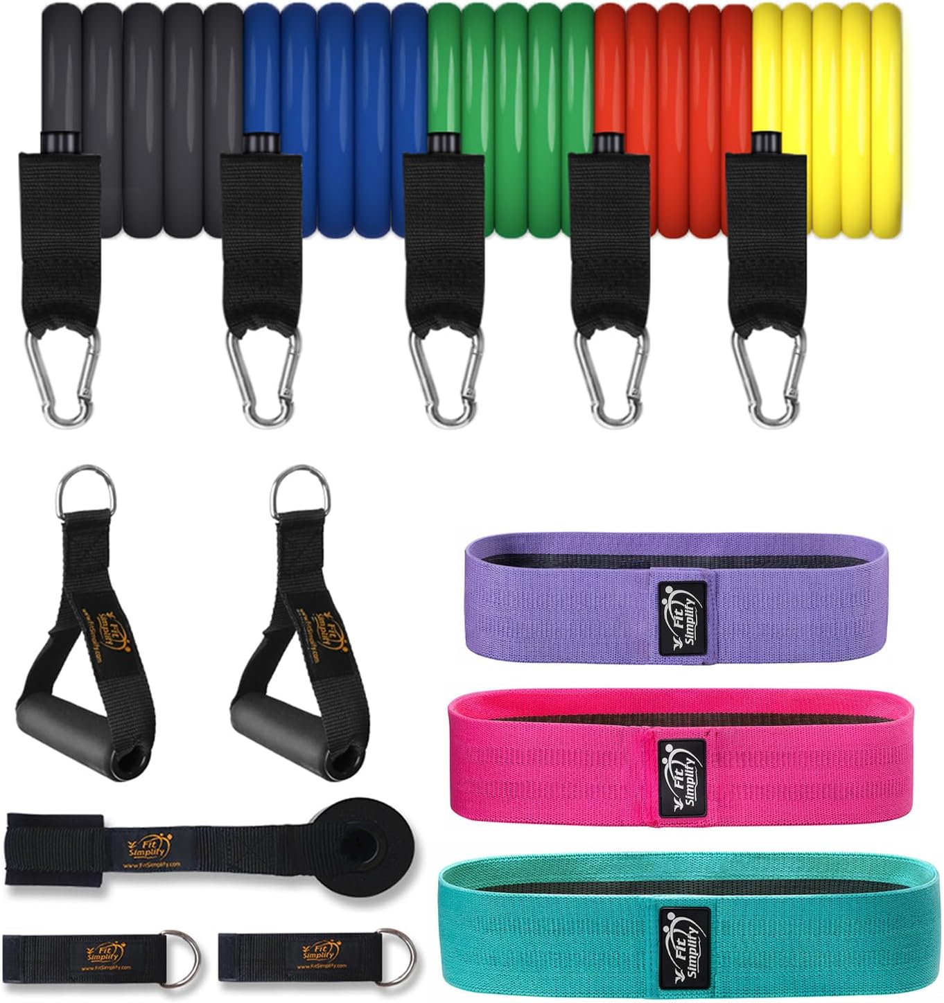 Amazon.com: Fit Simplify Resistance Tube Exercise Workout Bands 12 ...