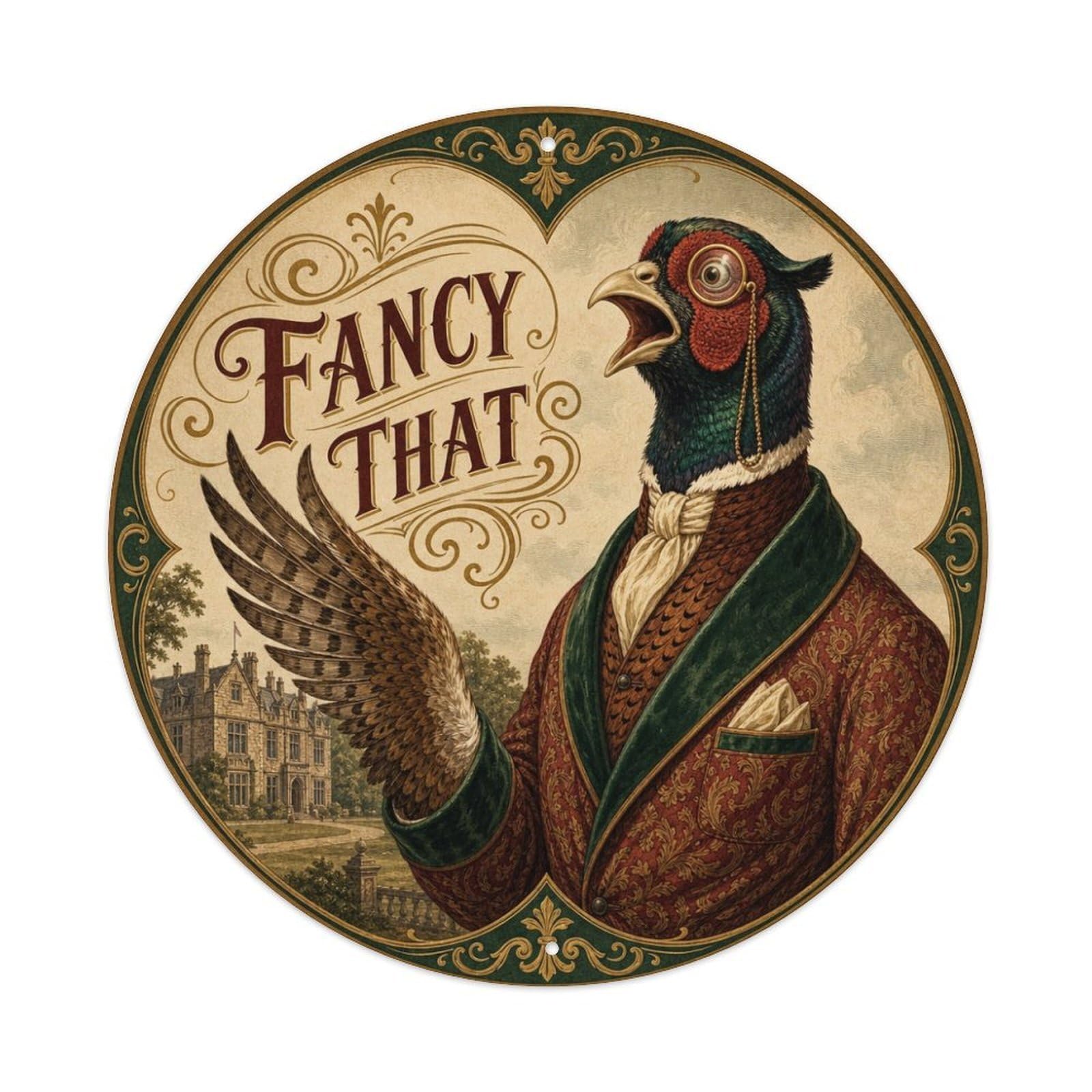 Vintage Pheasant Fancy Humor Playful Classic Nature Metal Tin Sign
