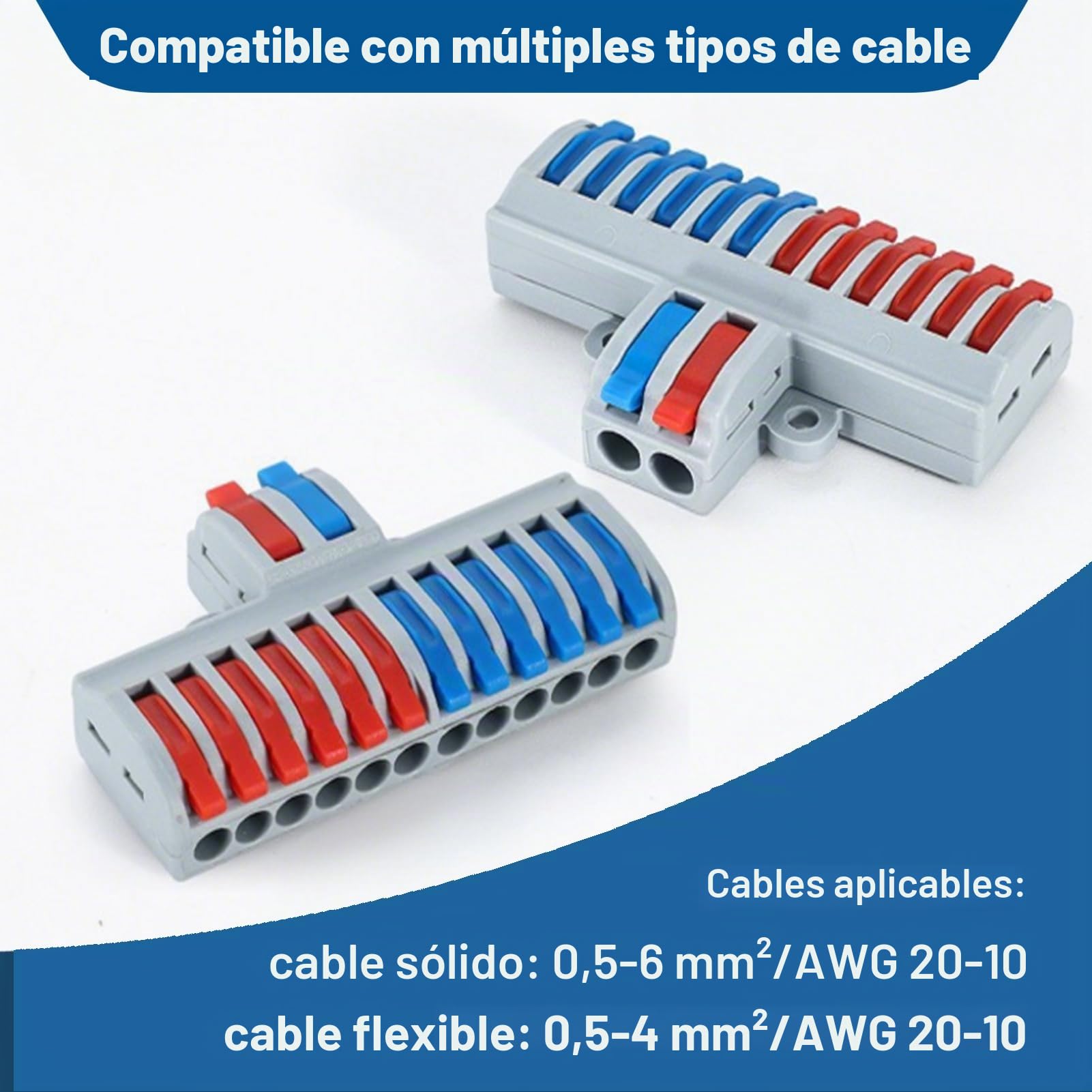 7 Piezas Terminales de Conexión, Rápida Terminales de Enchufables, 2 en 12 fuera Rápida Bloque Terminal, Conectore eléctricos para Conexiones de Cables en línea de Circuito