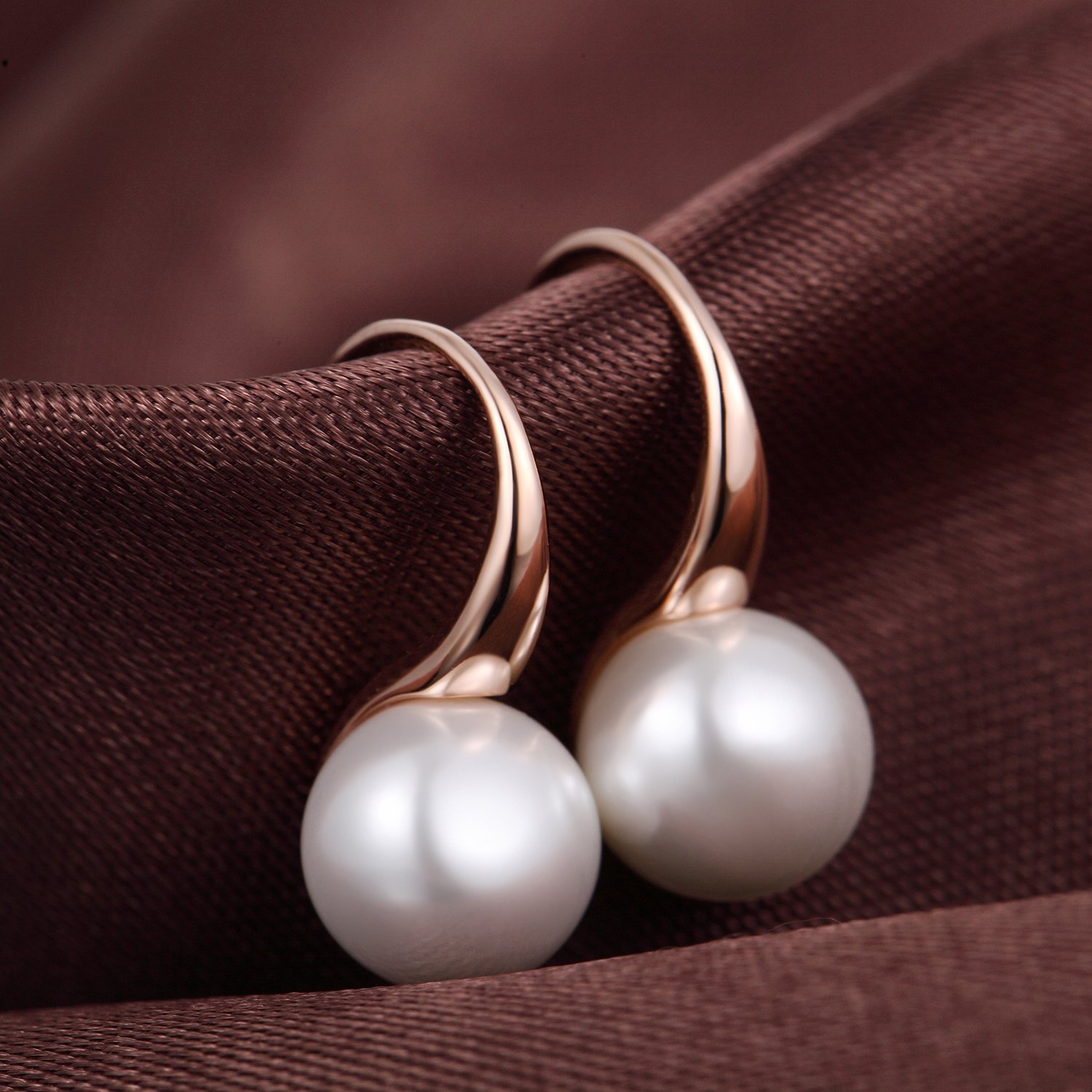 Orecchini Perle Donna in Argento Sterling 925 Orecchini Perle Pendenti Ipoallergenici Bianco Nera Perla Gioielli Regali da Donna Argento/Oro Rosa/Placcato Oro