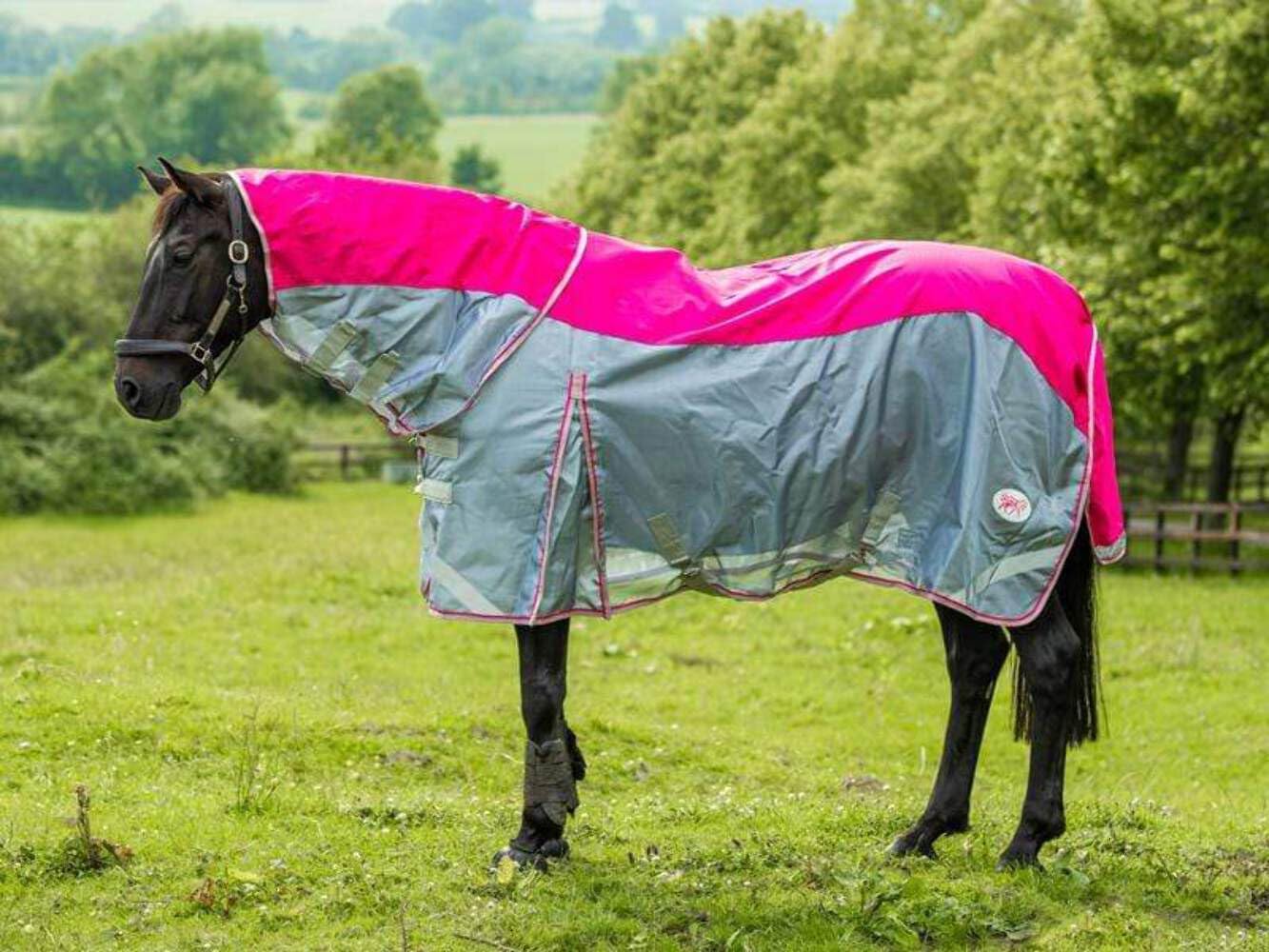 Swish Equestrian Waterproof Fly Rug - Horse Fly Turnout Combination Rug - Pink