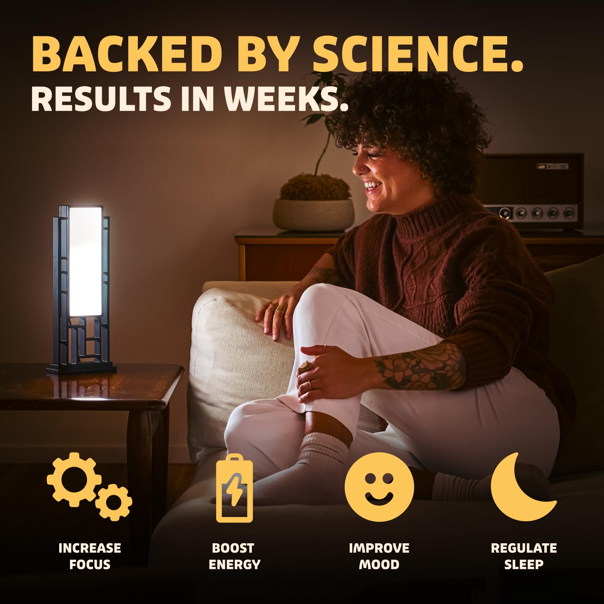 Circadian Optics Lattis Lampe de bureau luminothérapie | Vu sur Shark Tank | Luminosité ultra puissante de 10 000 lux | Couleur 5500 K imite midi soleil | Améliorez votre humeur, votre sommeil, votre