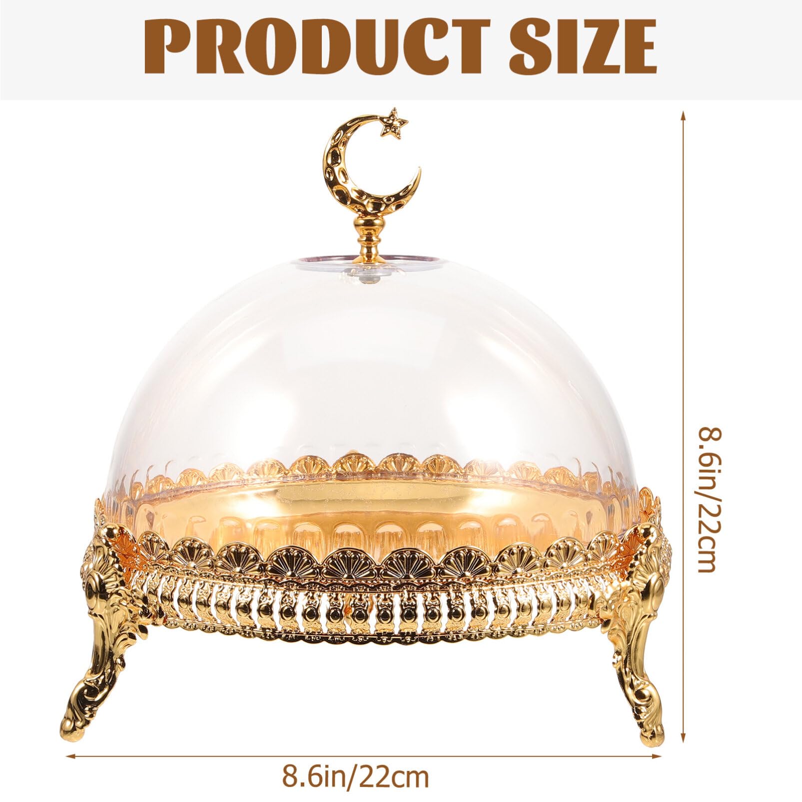 ABOOFAN Cake Stand with Dome - Ramadan Candy Dish Eid ABOOFAN Cake Stand with Dome - Ramadan Candy Dish Eid