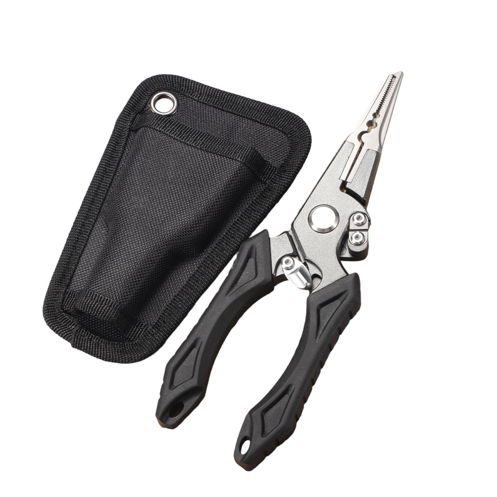 Woedpez Pliers And Cloth Bag Portable Fishing Pliers Braid Line Cutter Crimper Fish Lip Gripper Great For On The Go Anglers Fishing Hook Remover