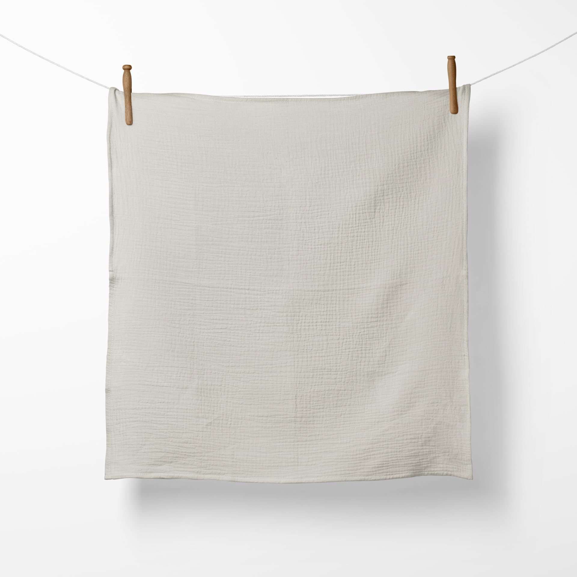 Tissu Mousseline Double Gaze 100% Coton Au Mètre – Écru à Pois Dorés – Doux Anti-Allergénique Pour Bébé – 1x1.45m