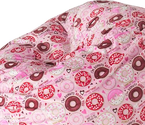 Miniatura 5 de Puff Puff - Puf redondeado de 3 pies, estampado de rosquillas rosadas