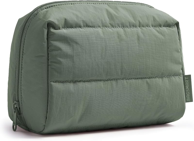 Necessaire pequena BAGSMART com zíper e abertura ampla, verde Haze Green