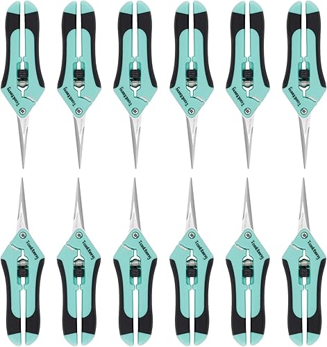 Miniatura 9 de TOOLTENG 6 tijeras de podar con cuchillas curvas, tijeras de podar de jardín, tijeras de podar a mano de jardinería con revestimiento de titanio,