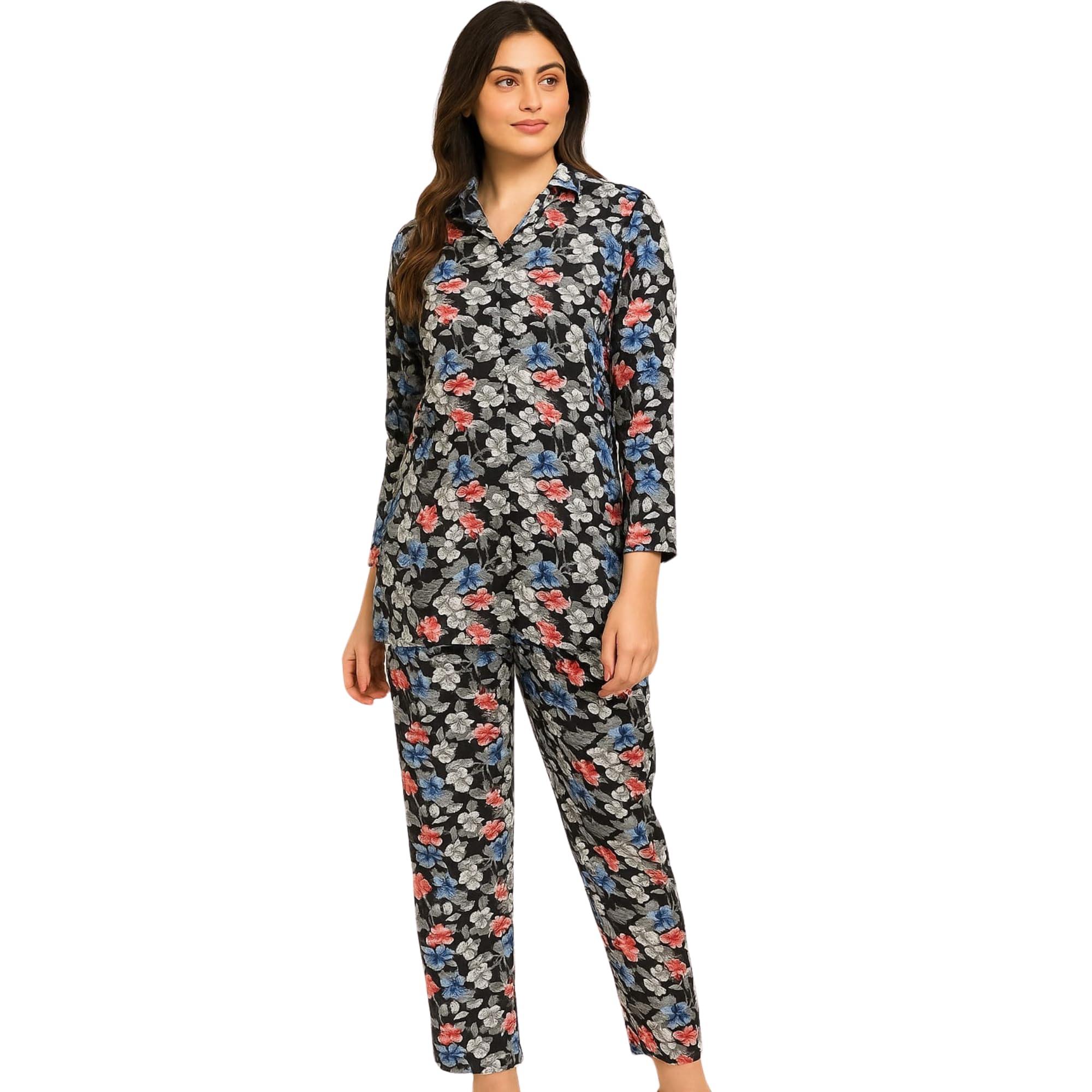 Women’s Printed Full Length Co-Ord Set | Pack of Two-Piece Set - (Multicolour)-image-12