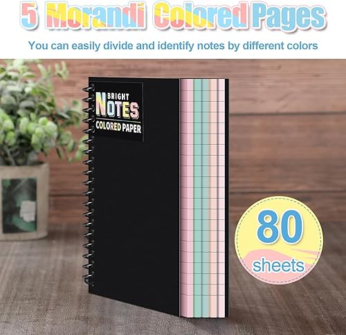 Miniatura 2 de Eaasty Paquete de 12 cuadernos en espiral de 5 x 7 pulgadas, cuaderno de papel rayado de color con rayas universitarias, cuaderno de composición de