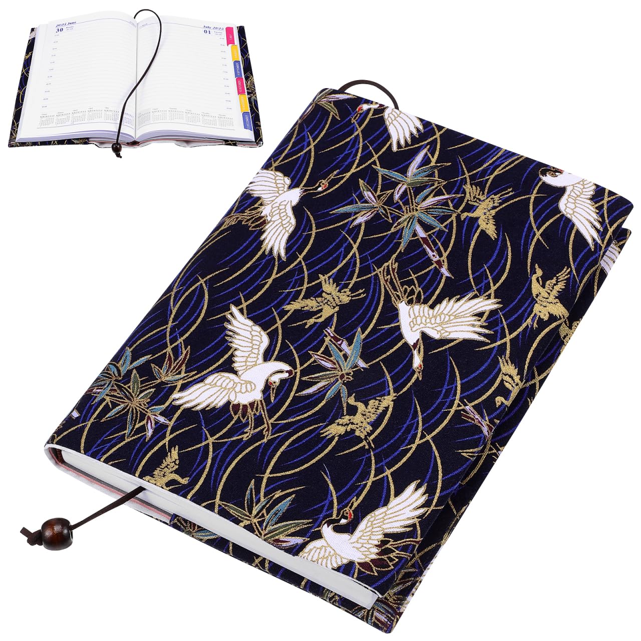 DECHOUS A5 Book Cover Sleeve Fabric Book Cover Protector Washable Book Dust Cover A5 Book Sleeve for Paperback Notebook Diary