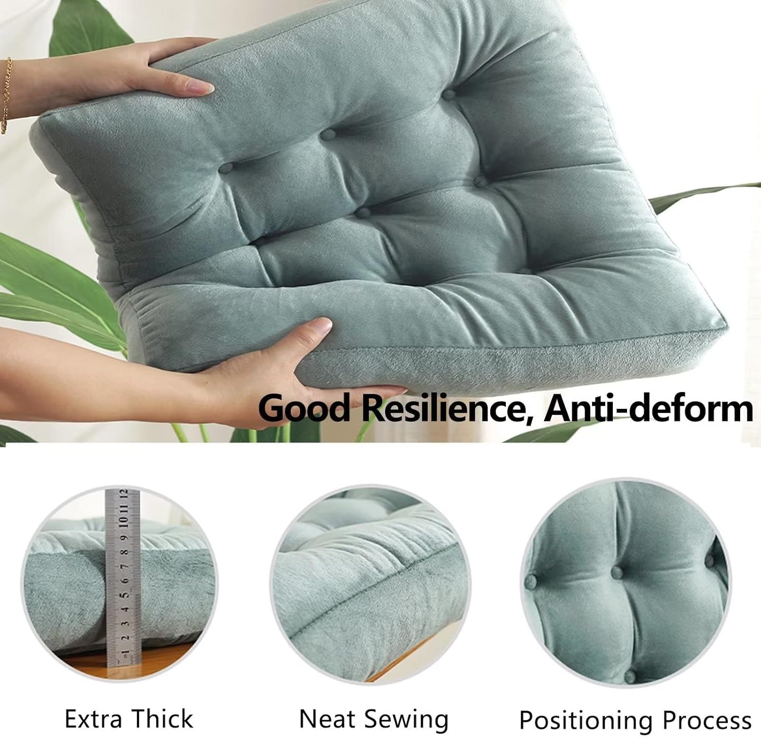 ZIBENE - Coussin De Sol Rond 50cm Épais 15cm - Imperméable Et Rempli De Billes EPP - Avec Poignée