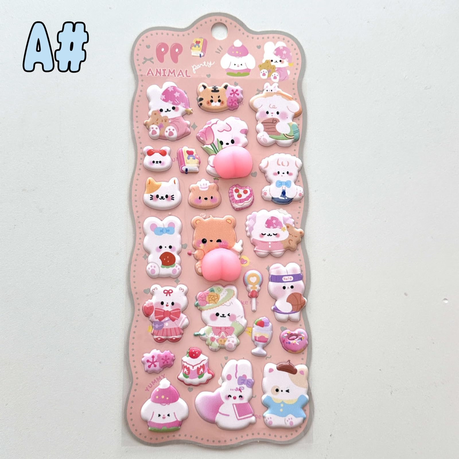 Amazon.co.jp: ぷっくりシール かわいい お尻 シール うさぎ 2枚4枚