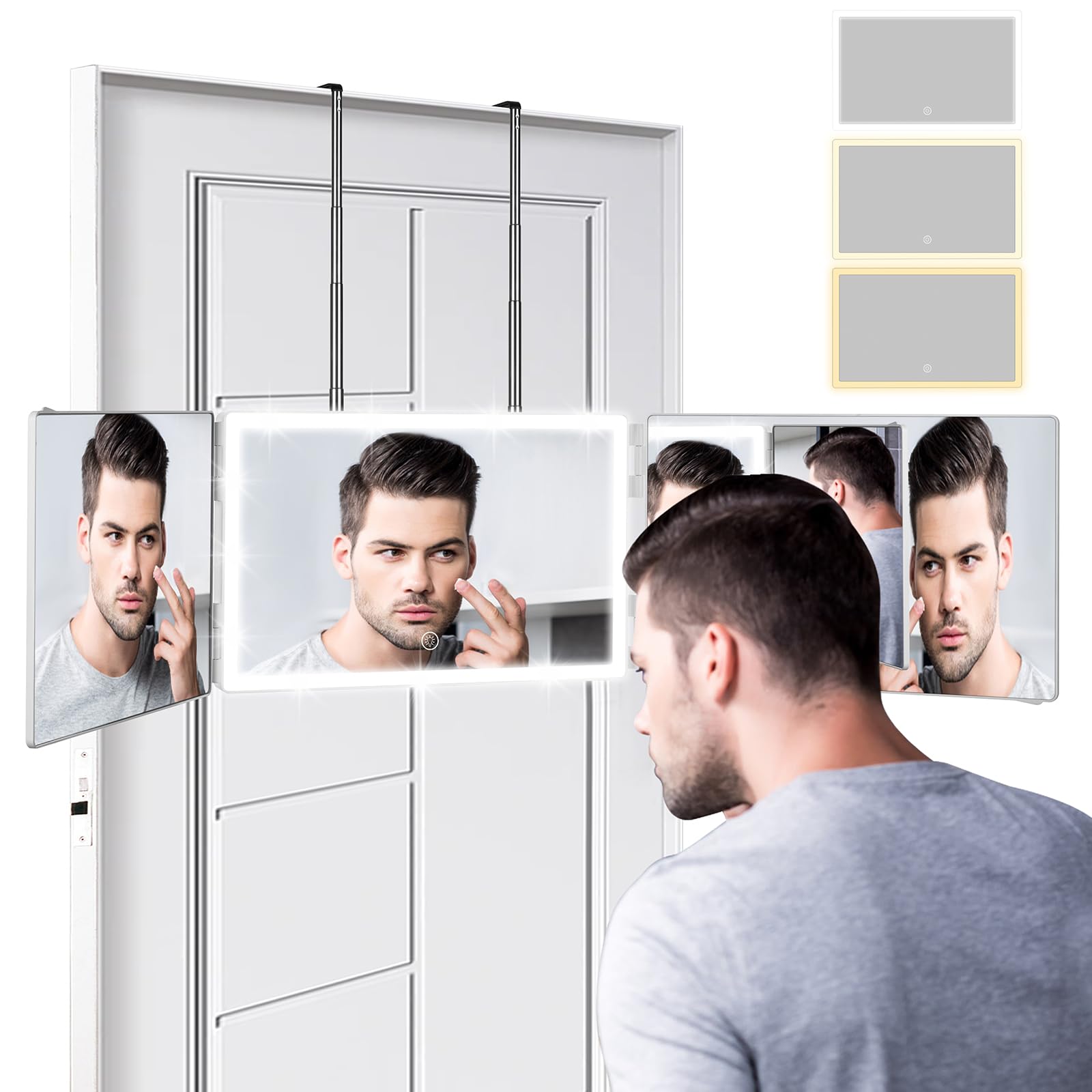 Amazon.com - Vanmirr Rechargeable 3 Way Mirror with 3 Colors Light