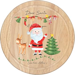 Personalised Wooden Christmas Eve Santa Board Plate Treats Milk Mince Pie Christmas Eve Box Carrot Rudolph Tray Christmas Plate