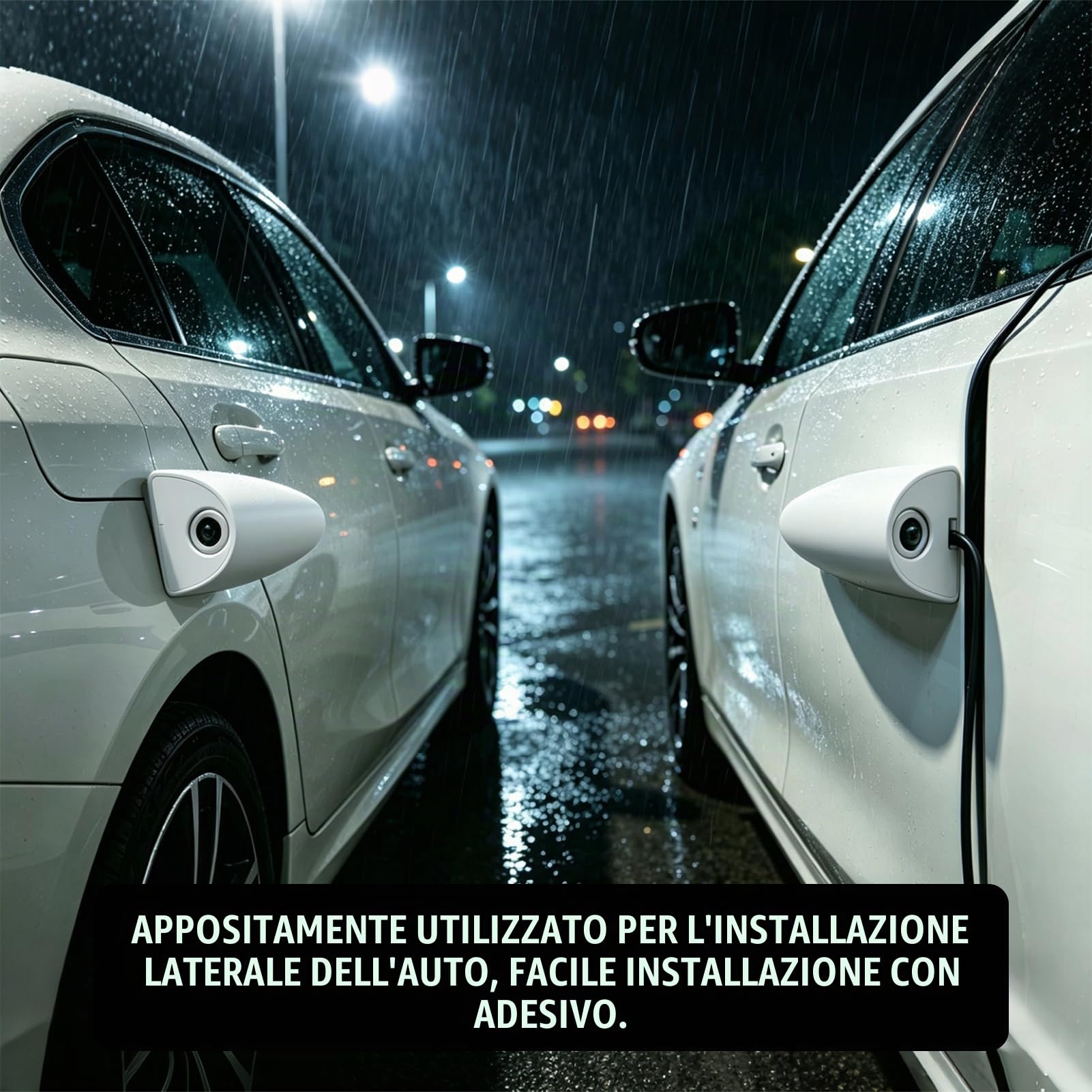 Telecamera per Punti Ciechi per Auto Visione Notturna Assist Tape Montaggio Telecamera per Visione Laterale Sinistra e Destra per di Sorveglianza 'auto (Bianco)