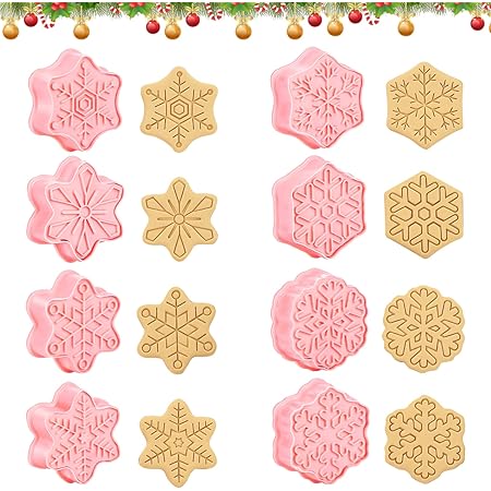 CHIHOLEN 6-teiliges 3D Weihnachts Ausstechformen Set - Plätzchenausstecher