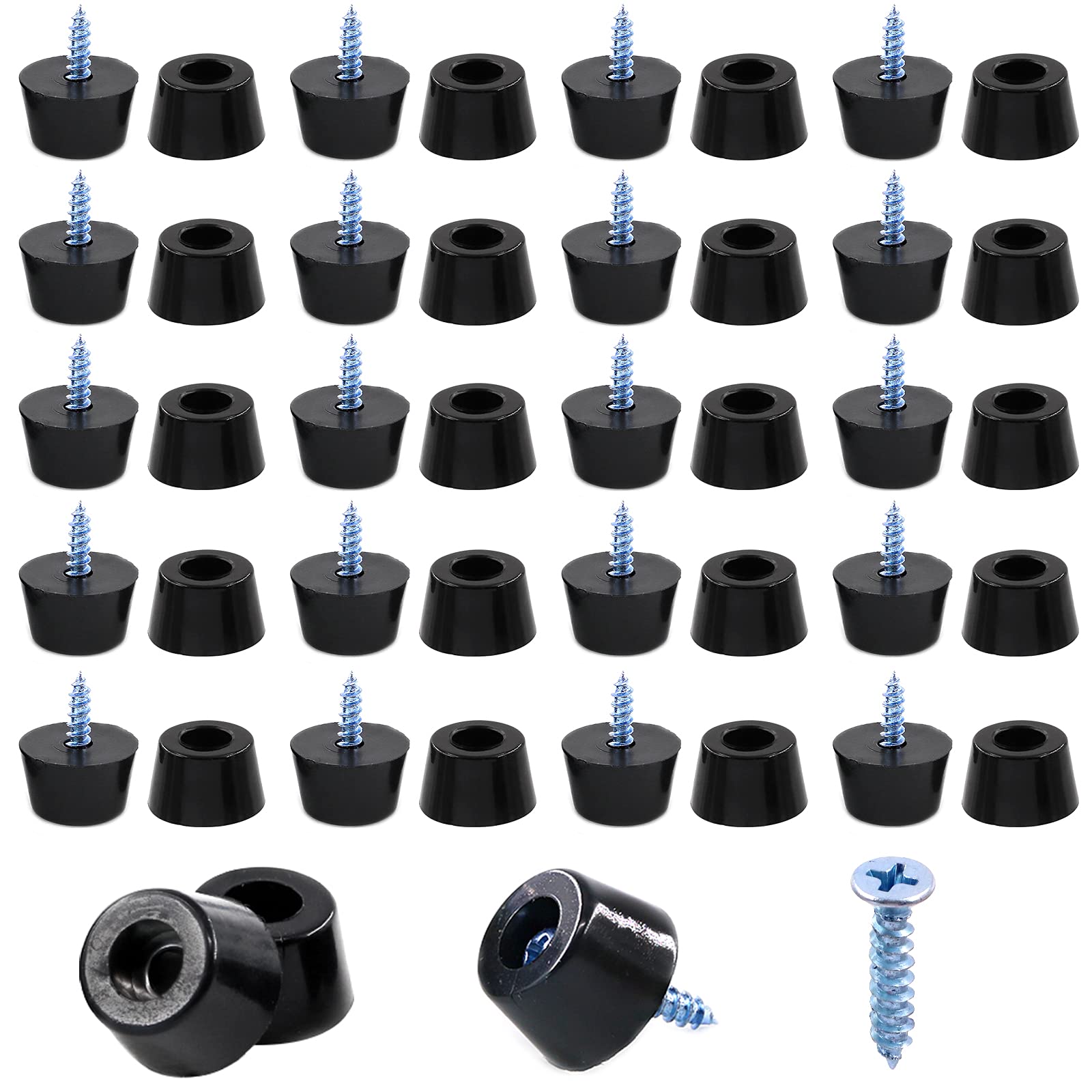 Buy Hilitchi 50Pcs Round Black Rubber Feet Bumpers Pads with Matching