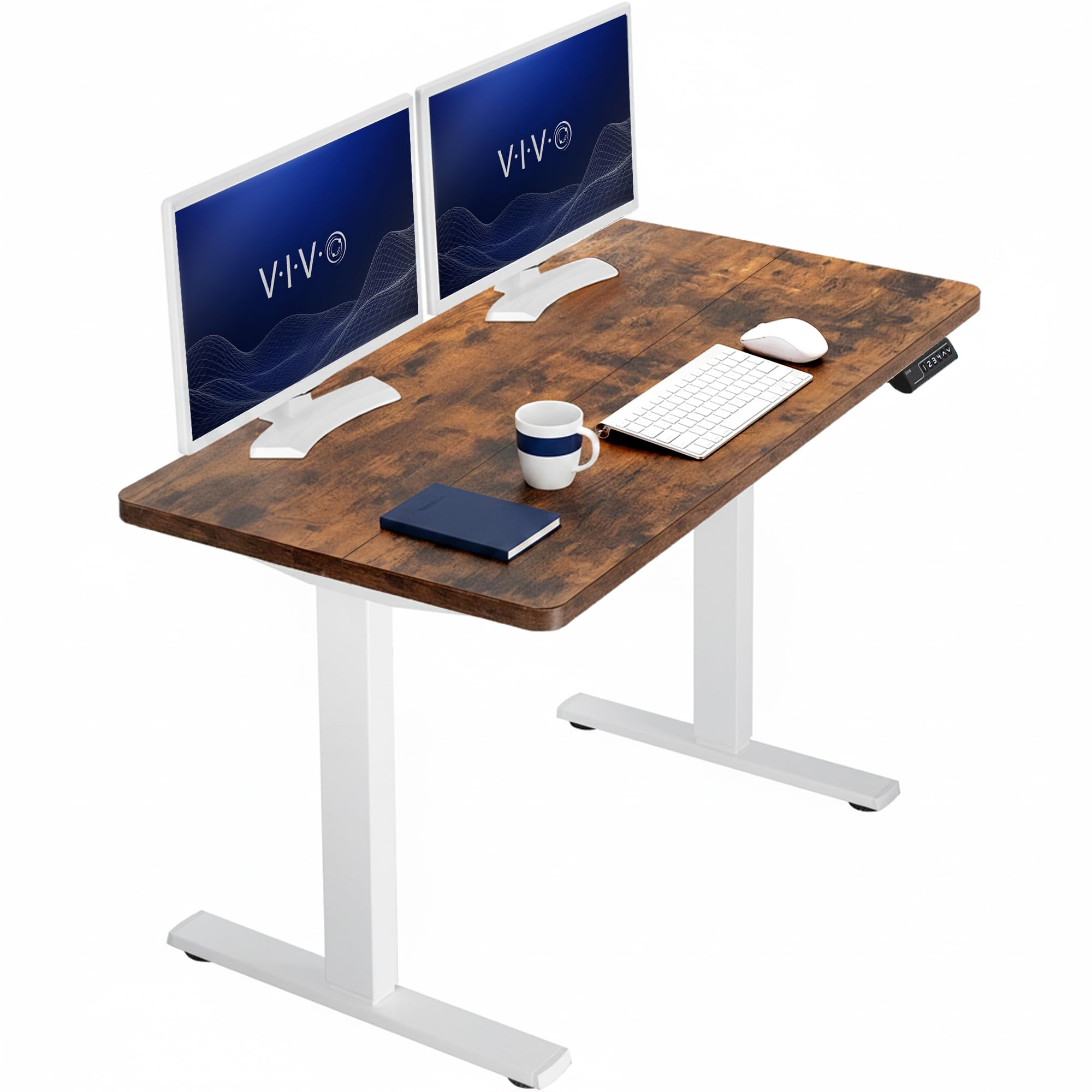 VIVO Rustic Vintage Brown 43 x 24 in Standing Desk, DESK-KIT-1W4N