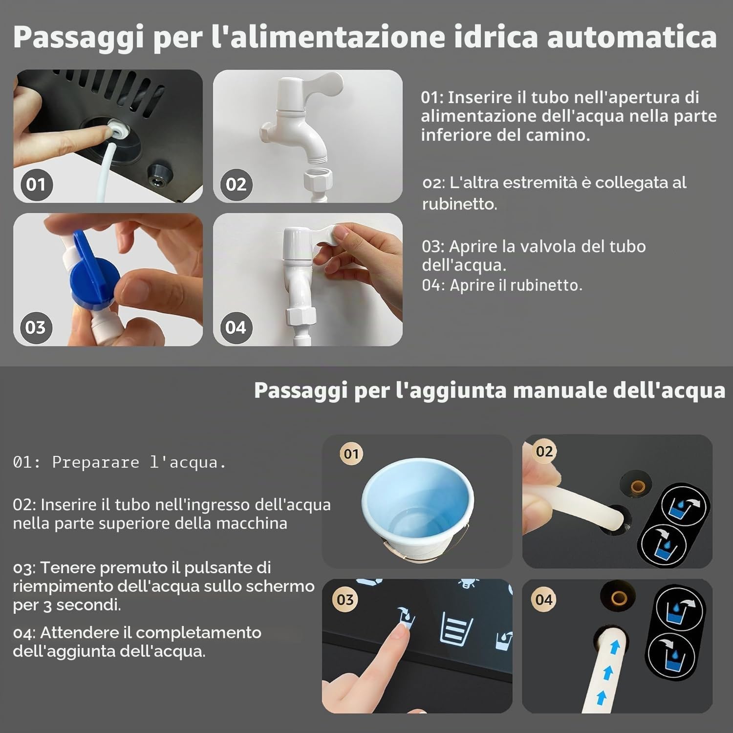 Camino a vapore, camino elettrico, camino elettrico da incasso, effetto fiamma 3D a 9 colori, camino con telecomando APP [100cm, Nessun calore.]