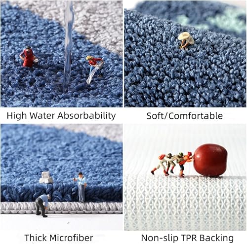 Miniatura 4 de MeganJDesigns Alfombras de baño antideslizantes, bonita alfombra de baño de microfibra, lavable a máquina (gato, 19.5 x 31.5 pulgadas)