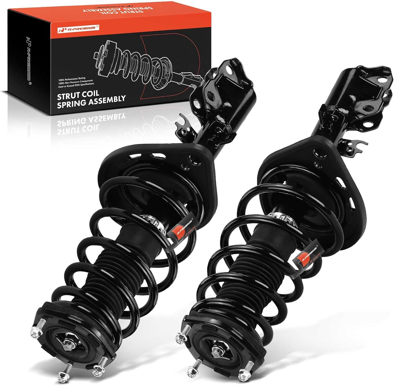 A-Premium Rear Struts Compatible with Toyota Camry 2012-2017 [L, LE, XLE, Hybrid LE, Hybrid XLE] - 2x Replacement Suspension Complete Strut Assembly Shock with Coil Spring