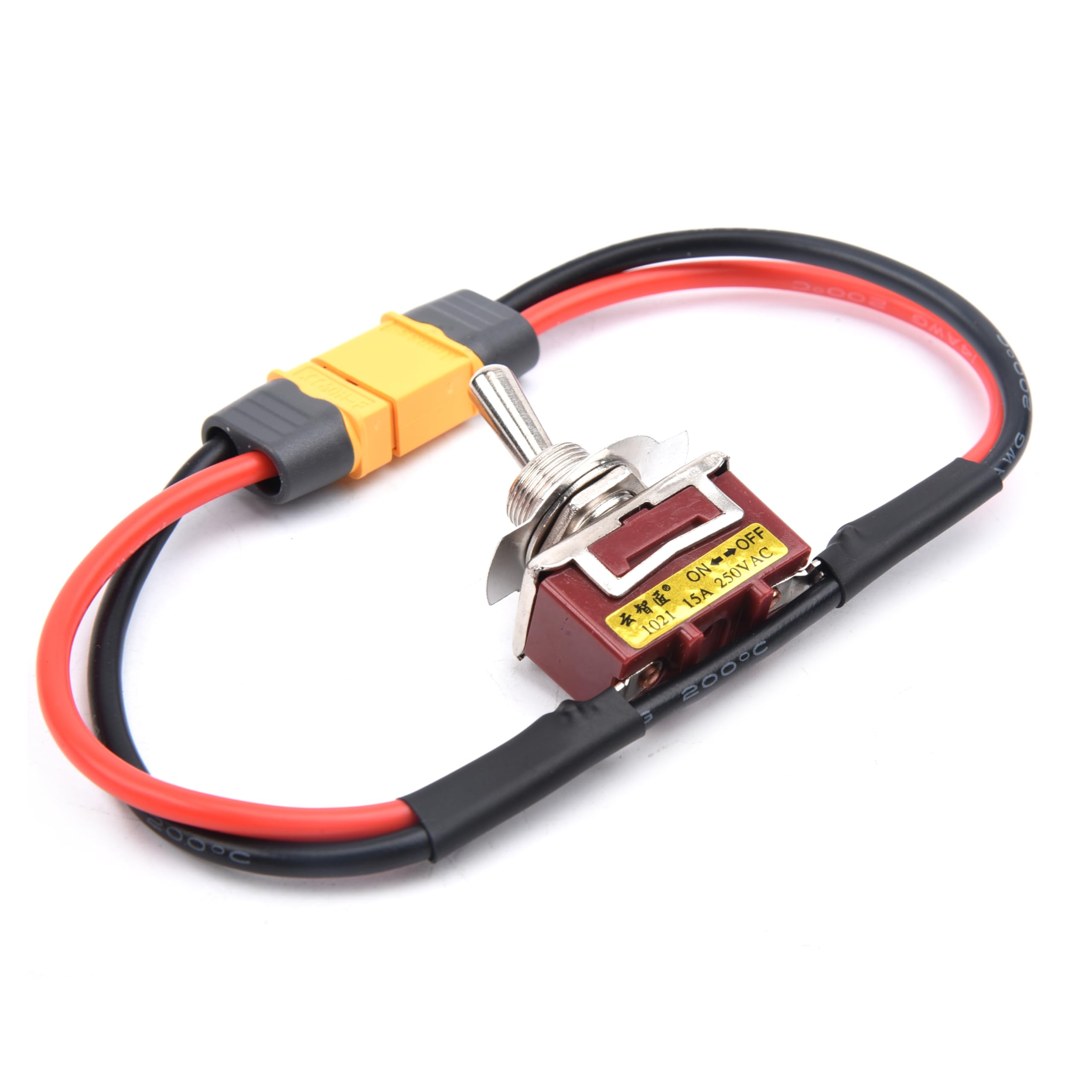 Toy Accessories Large Current High Load Power Supply Switch with T Plug XT60 XT90 Connector for RC Aircraft Model ESC Battery Parts(Amass XT60H AWG14)