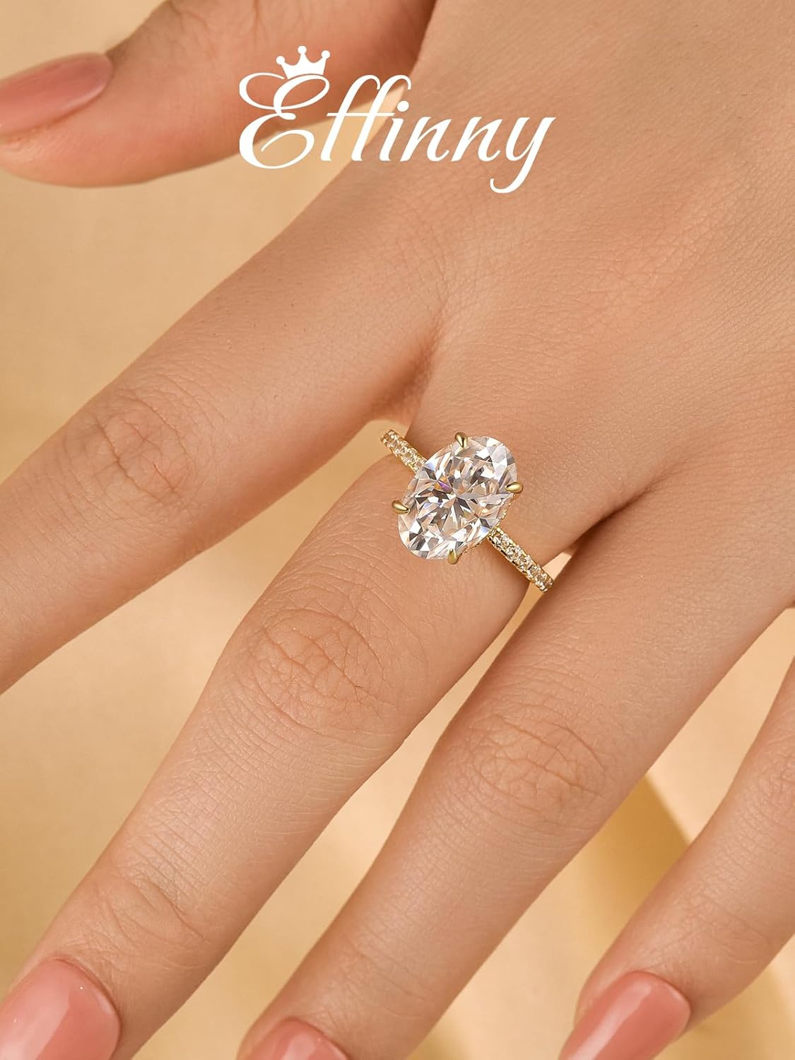 3.5ct Elongated Oval Cut Moissanite Engagement Ring for Women,Genuine D Color VVS1 Clarity,925 Sterling Silver Solitaire Promise Ring for Wedding,Daily,Travel,Party - Image 5