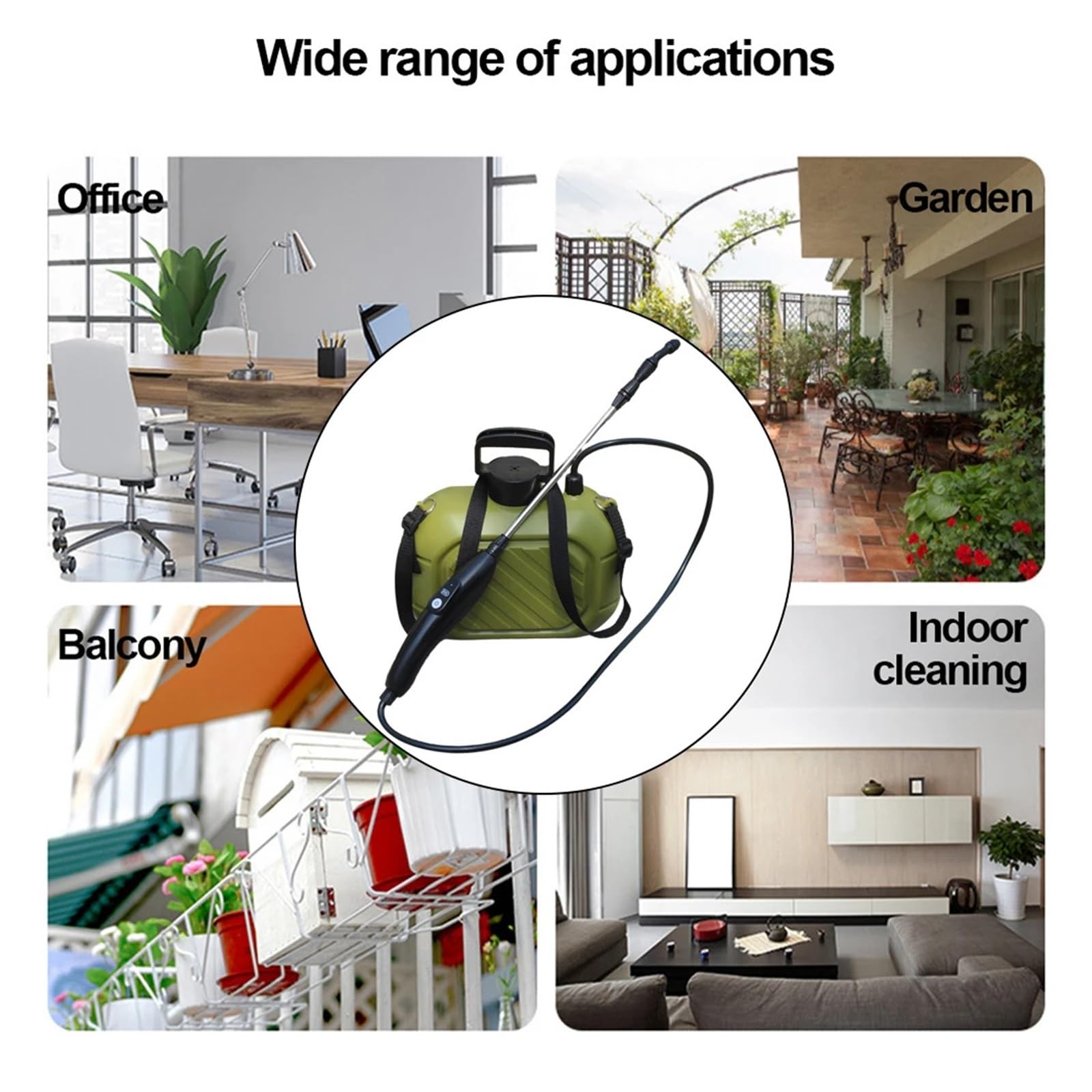 Spruzzatore elettrico, Spruzzatore con pompa elettrica da 5 litri, spruzzatore agricolo portatile alimentato a batteria 2200 mAh a 2 modalità manico lungo for piante giardino