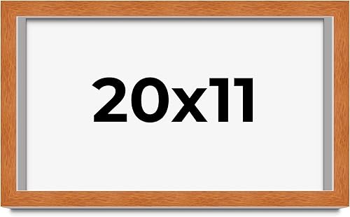Miniatura 207 de Marco marrón de 18 x 24 pulgadas, marco de madera maciza de nuez de miel, ancho de moldeo de 0.875 pulgadas, profundidad de rabo de 0.875 pulgadas