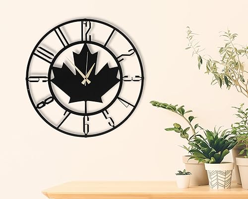 Miniatura 117 de Reloj de pared de metal de 20 pulgadas, redondo, silencioso, moderno, analógico, grande, funciona con pilas, reloj de pared para sala de estar, Negro