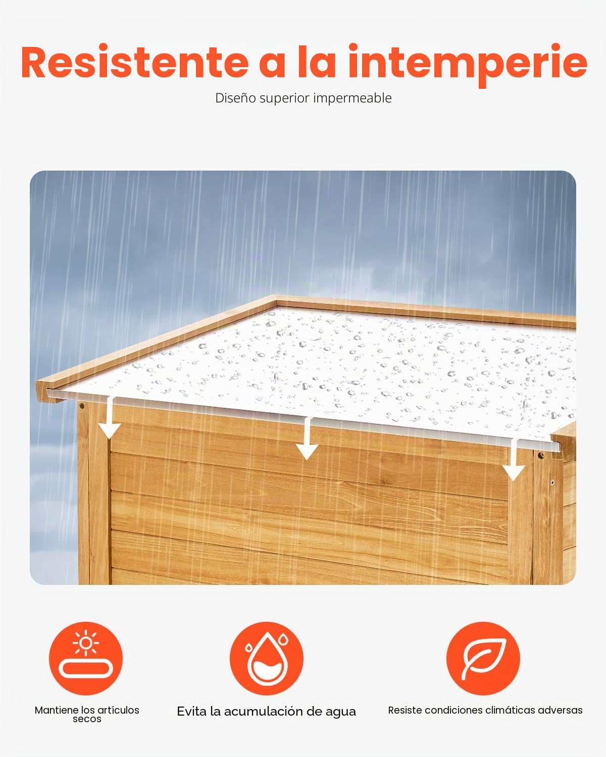 VEVOR Cobertizo de Almacenamiento para Exteriores 80 x 50 x 162 cm Cobertizo de Madera para Almacenamiento con Marco de Metal Gabinete de Almacenamiento Impermeable para Patio, Jardín, Césped
