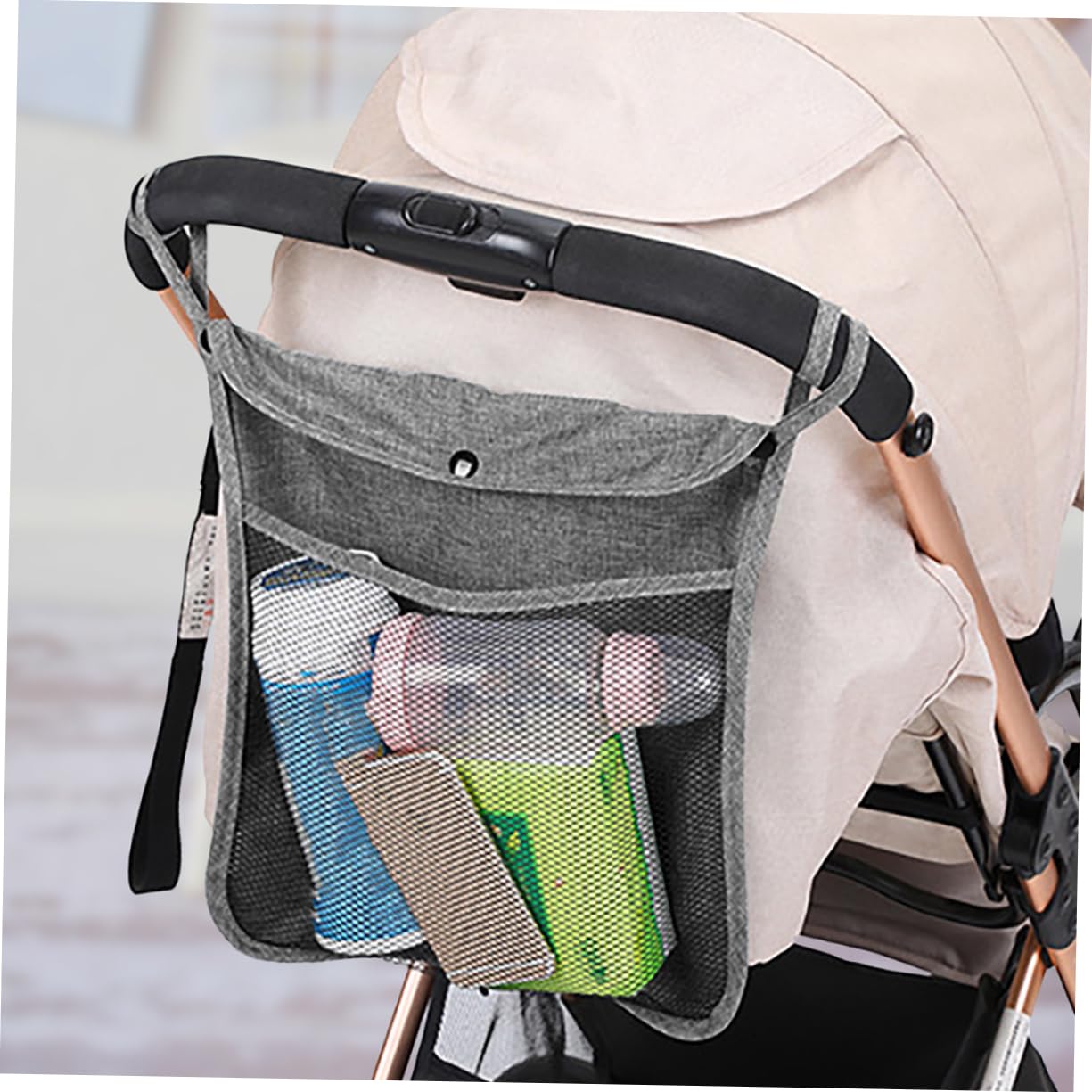 SHOWERORO Stroller Hanging Bag 2pcs Mesh Organizer for Cart Pouch Stroller Bag Pouch