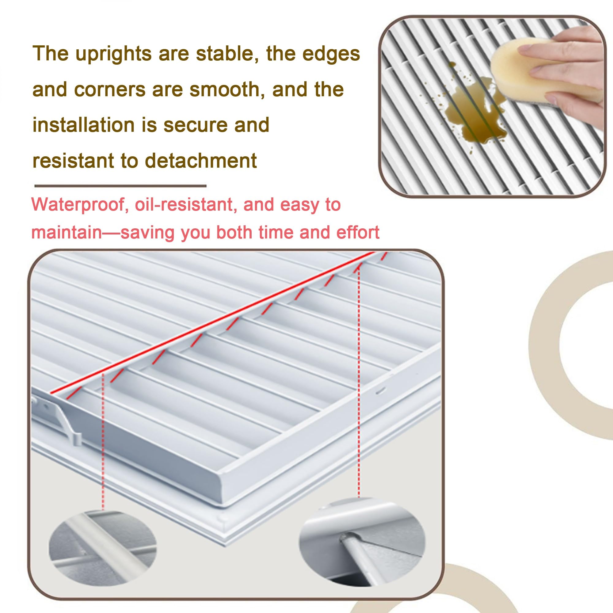 Griglia Di Ventilazione In Alluminio Con Clip A Molla | Griglia Di Ventilazione Lineare Senza Viti Per Mobili E Pareti, Per Ventilazione A Parete E A Soffitto(300x300mm)