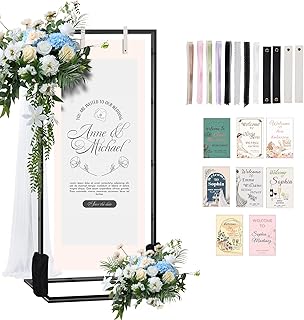 Wedding Sign Stand – Adjustable Metal Easel, 50" or 66" Floor Poster Holder, Black, Perfect for Wedding Welcome Signs, Bridal & Baby Showers, Events, Indoor/Outdoor Use