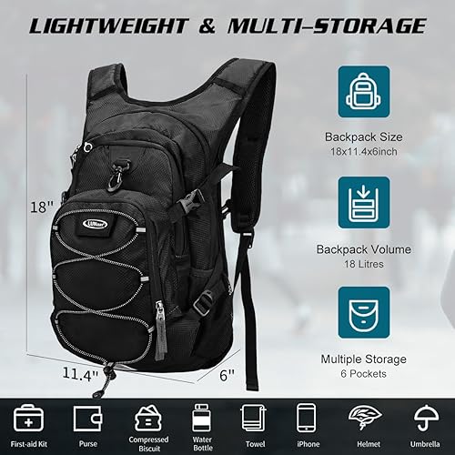 Miniatura 2 de Mochila de hidratación con vejiga de agua de 3 litros, mochila de hidratación aislada para correr, mochila de agua ligera para senderismo, ciclismo,