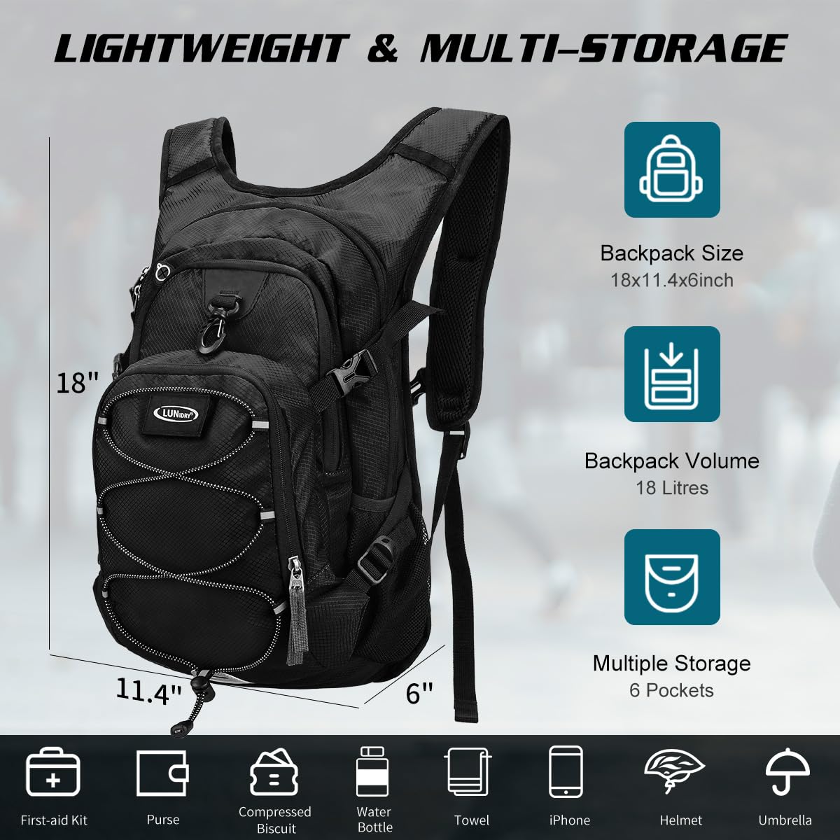 Mochila de hidratación con bolsa de agua de 3 litros, mochila de hidratación aislada para correr, mochila de agua ligera para senderismo, ciclismo, camping, ciclismo para hombres y mujeres