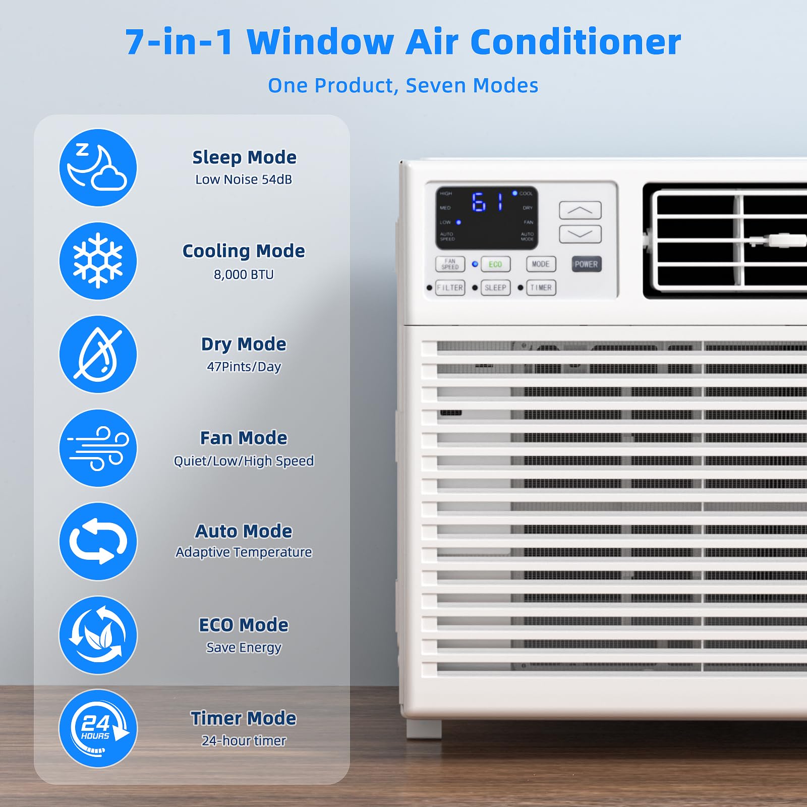 Window Ac 8000 Btu Antarctic Star 8,000 BTU Window AC - Cools 350 Sq Ft ...
