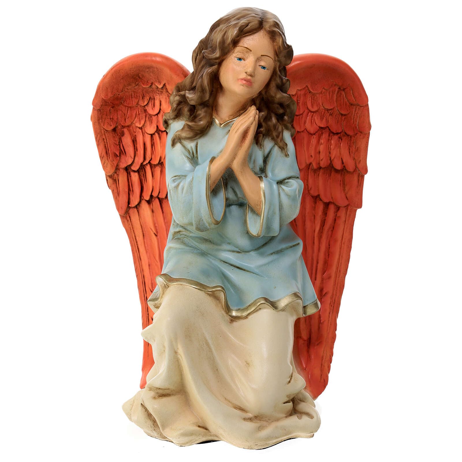 Holyart Angel on his knees statue for outdoor Nativity Scene of 40 cm, indistructible material