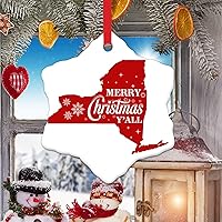 Vista 5 de American State USA States Christmas Hanging Ornament Merry Christmas Y’All Ceramic Ornament Xmas Keepsake New York Christmas Decorations Gift Xmas