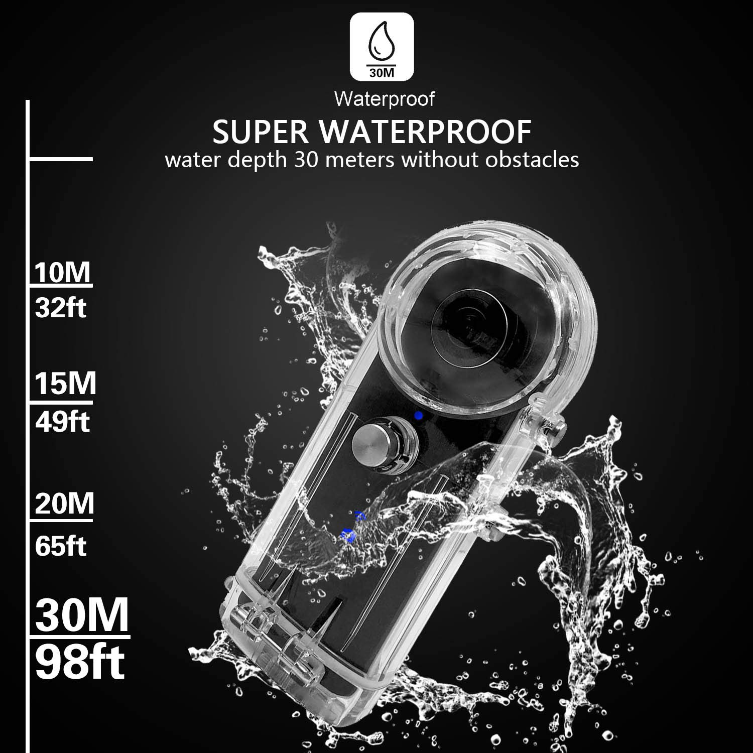 CASE Custodia Impermeabile per fotocamere Ricoh Theta Sferico V, S