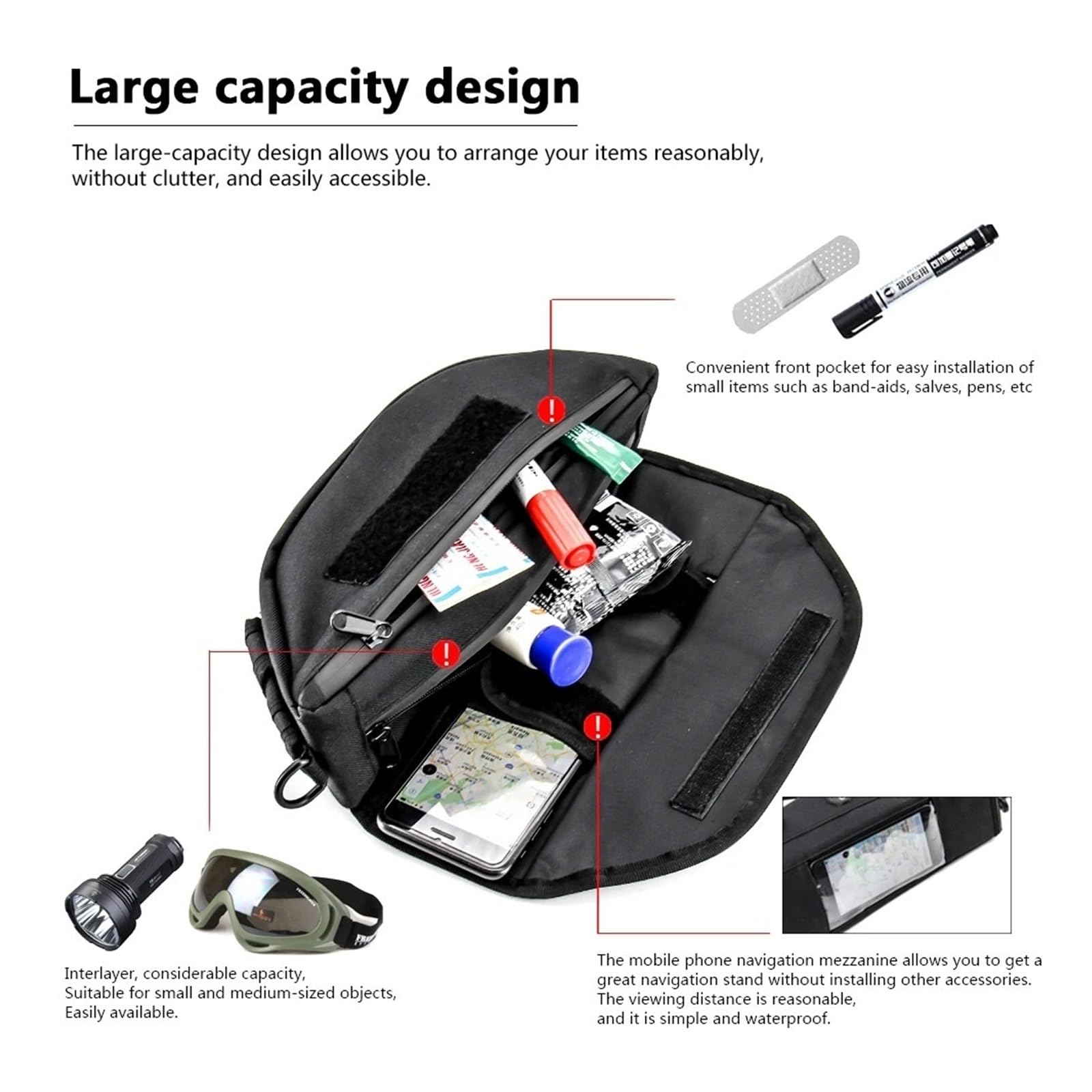 Motorrad Grifftasche Navigationstasche Für XSR125 Xsr125 Xsr 125 Motorradzubehör Werkzeugtasche Praktische Lenkertasche Für Unterwegs(Aa-5)