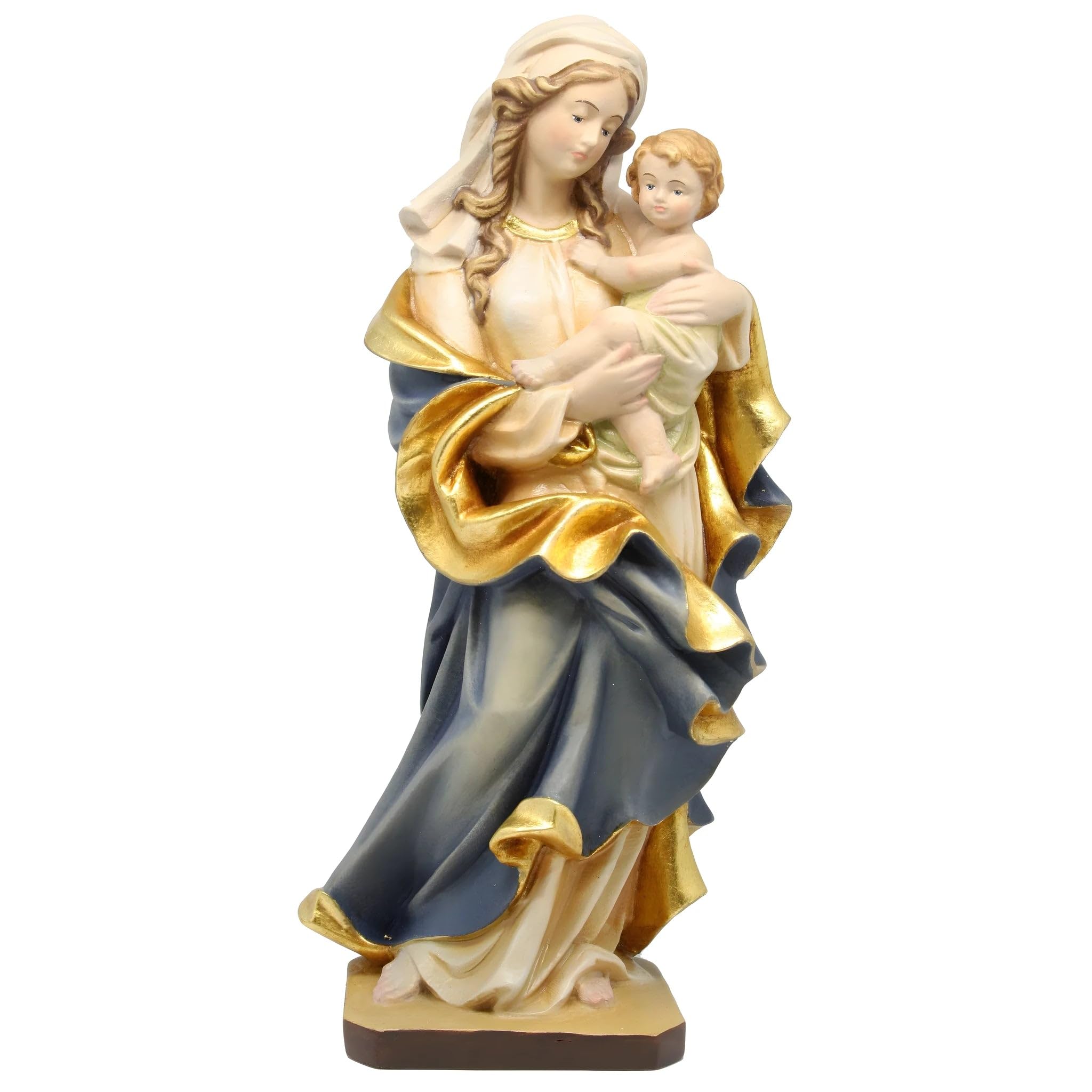 Dolfi pomnik Madonna z dzieckiem z włókna szklanego 100 cm | ręcznie barwione drewno w Val Gardena | Figurka szopki