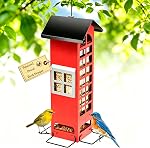 Bird Feeder Squirrel Proof with Weight Activated Perches,Spring Outdoor Hanging Large Metal Bird Feeders,Mesh Wild Birds Feeder for Wild Cardinal, Finch Blue Jay Woodpecker,3LB Capacity