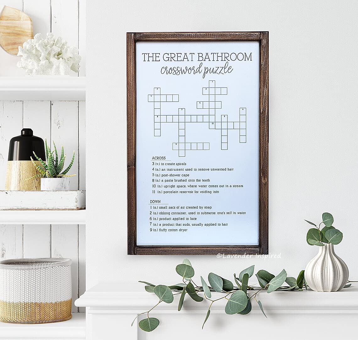 Amazon.com: Lavender Inspired Bathroom Crossword Puzzle ...