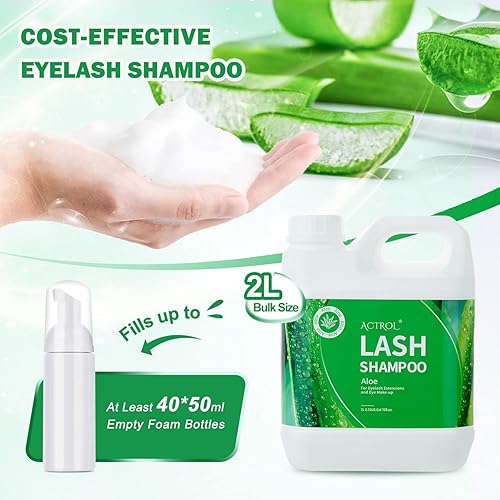Miniatura 158 de Limpiador de extensiones de pestañas Aloe 1L Natural Lash Extension Shampoo Professional Eyelid Foaming Cleanser Parabenos & Sulfate Free