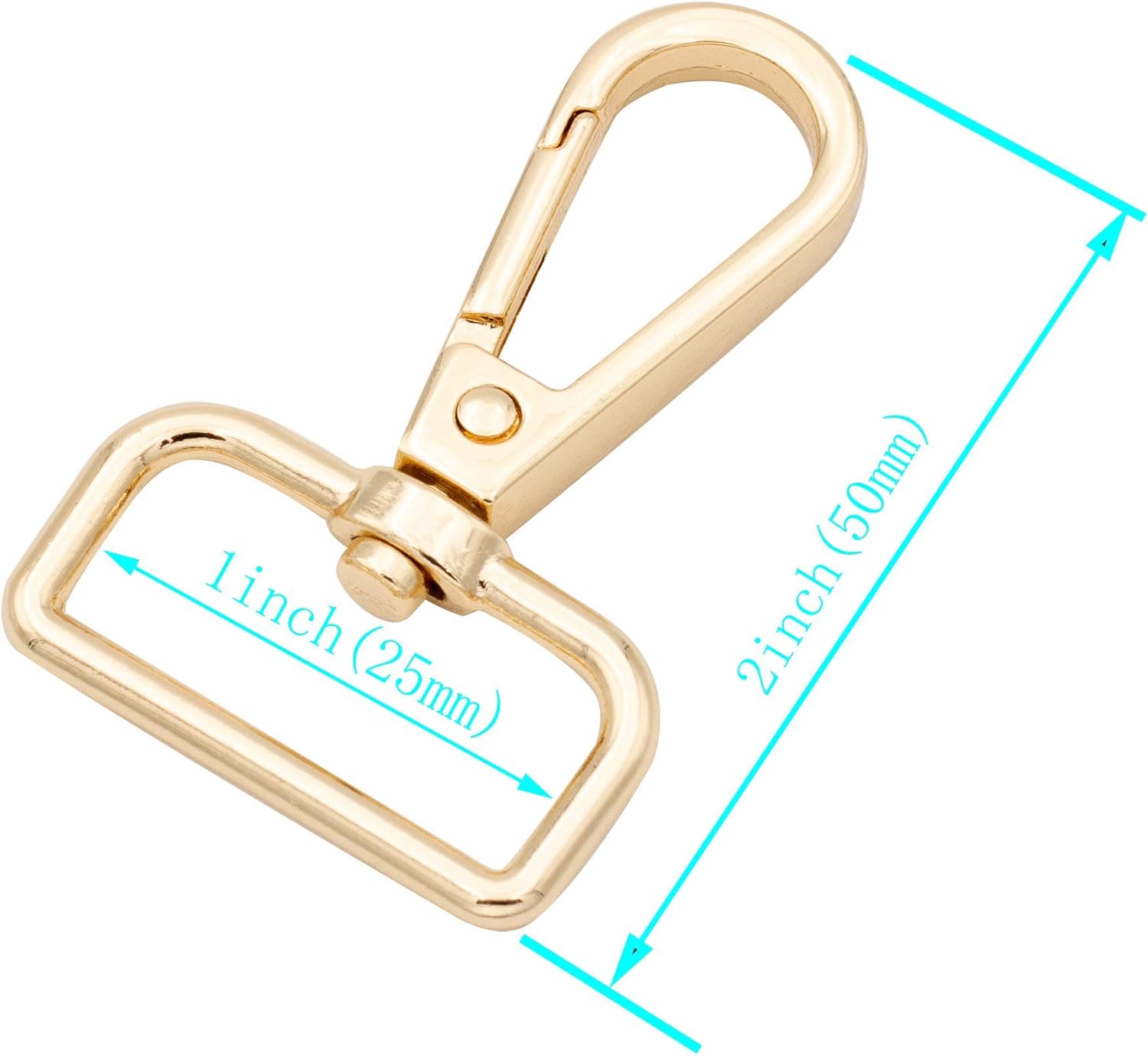 15 Pcs D Ring Swivel Lobster Claw Clasp, Push Gate Snap Hooks Trigger Clips(Gold, 1 inch) - Image 2